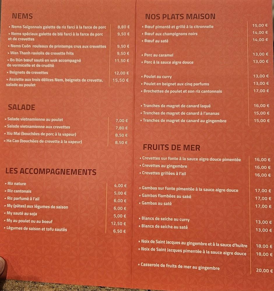 La Rose d'Asie - Menu Image 2